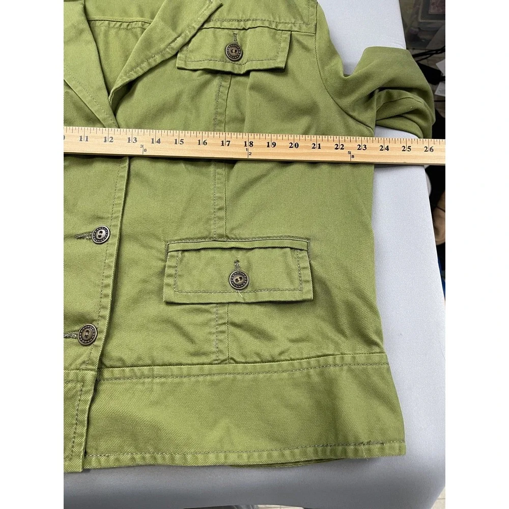 Chicos Womens Jacket Blazer 3 Sz XL Olive Green Fairy Twee Utility‎ Casual